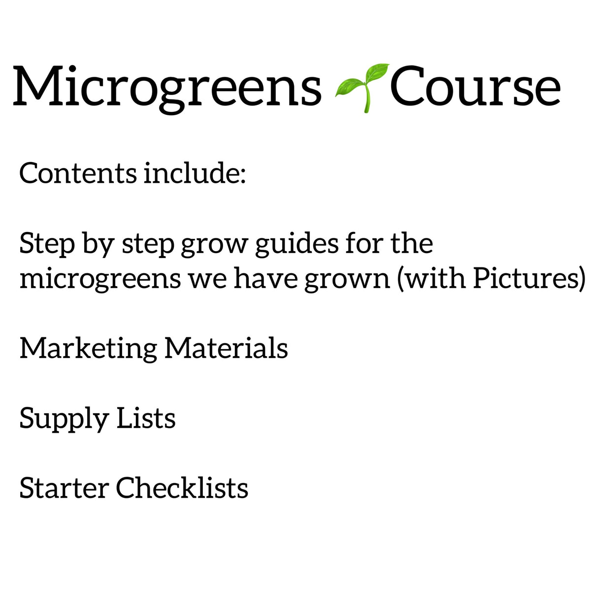 Microgreen Course