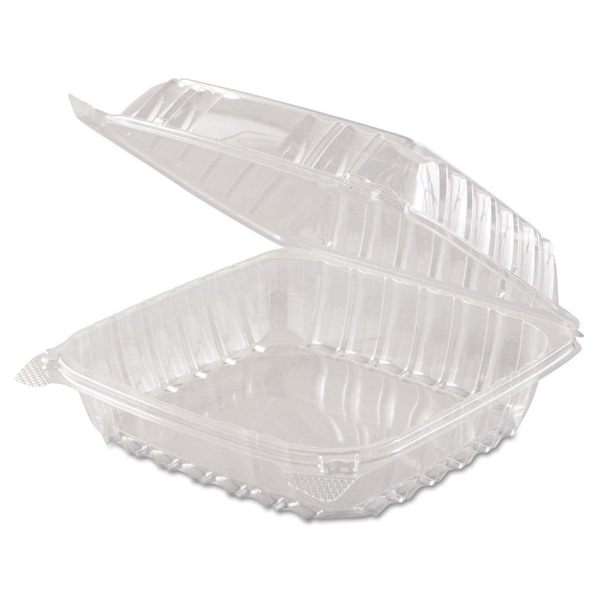 Dart ClearSeal Hinged-Lid Plastic Containers, 8.3 x 8.3 x 3, Clear, Plastic, 250/Carton