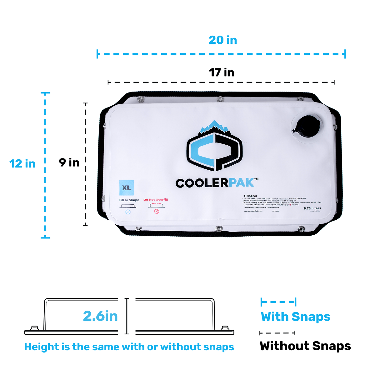 CoolerPak 16lb Ice Block Pack - Reusable Ice Pack for Coolers
