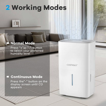 65 Pints Dehumidifier with 24H Timer and LED Display-White