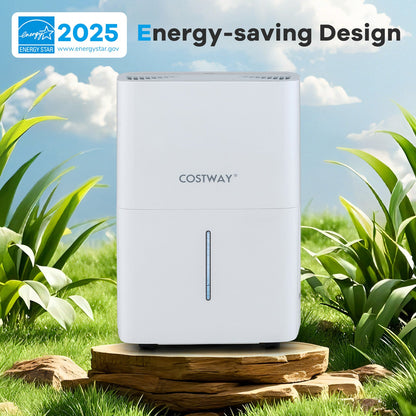 65 Pints Dehumidifier with 24H Timer and LED Display-White