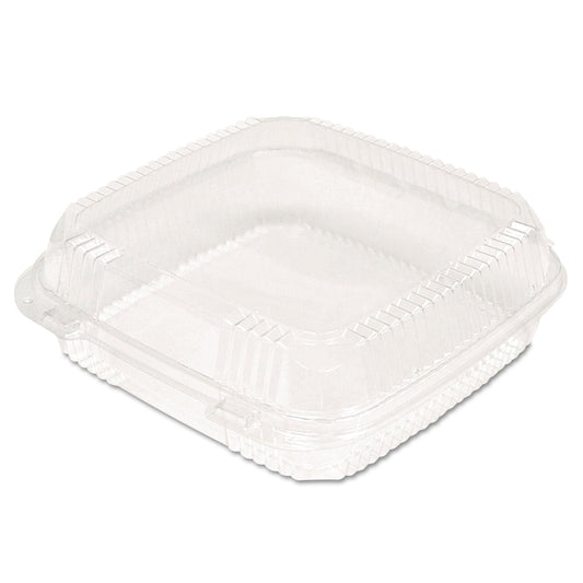 Pactiv Evergreen ClearView SmartLock Hinged Lid Container, 9.22 x 8.88 x 2.91, Clear, Plastic, 200/Carton