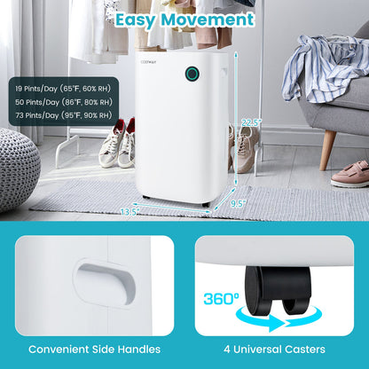 4500 Sq. Ft Dehumidifier with 5 Modes and 3-Color Indicator Light-White