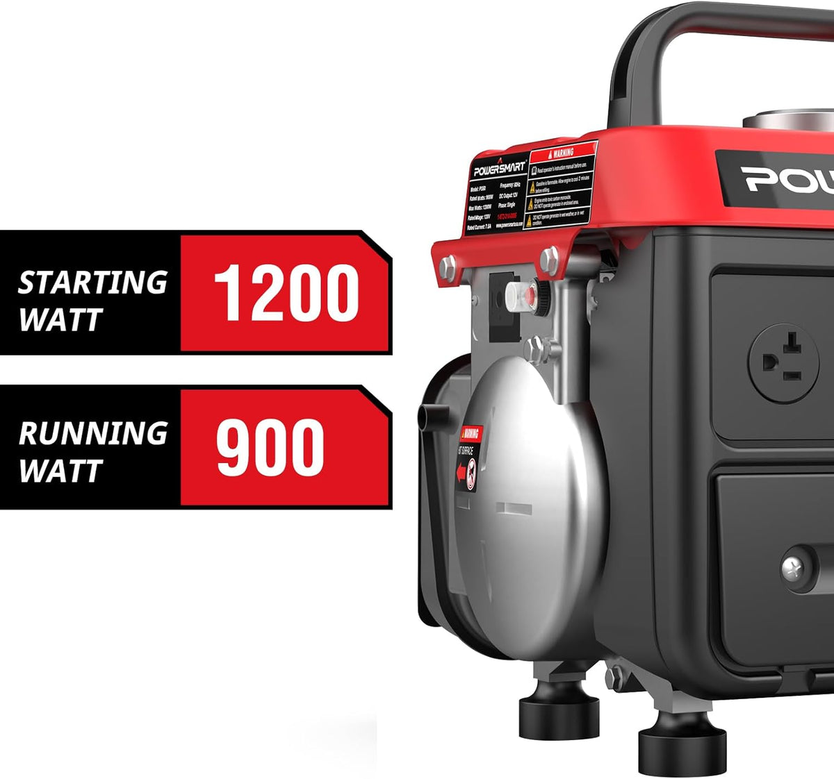 PowerSmart 1200W Portable Gas Generator — Recoil Start