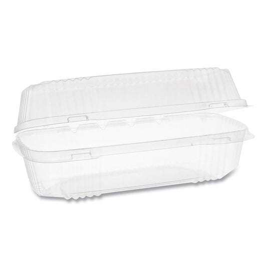 Pactiv Evergreen ClearView SmartLock Hinged Lid Container, Hoagie Container, 27 oz, 9.25 x 4.5 x 3, Clear, Plastic, 250/Carton