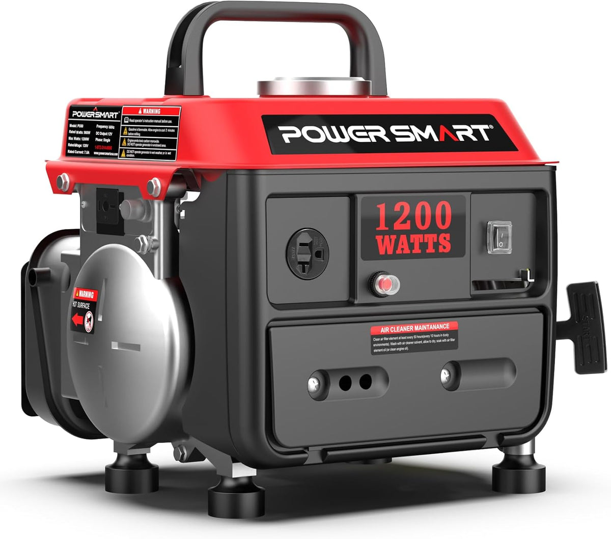 PowerSmart 1200W Portable Gas Generator — Recoil Start