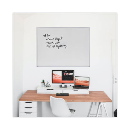 Universal Dry Erase Board, Melamine, 48 x 36, Satin-Finished Aluminum Frame
