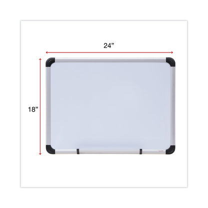 Universal Magnetic Steel Dry Erase Board, 24 x 18, White, Aluminum Frame