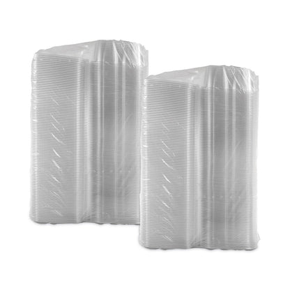 Dart ClearPac SafeSeal Tamper-Resistant/Evident Containers, Flat Lid, 64 oz, 8.1 x 7.8 x 3.3, Clear, Plastic, 100/Bag, 2 Bags/CT