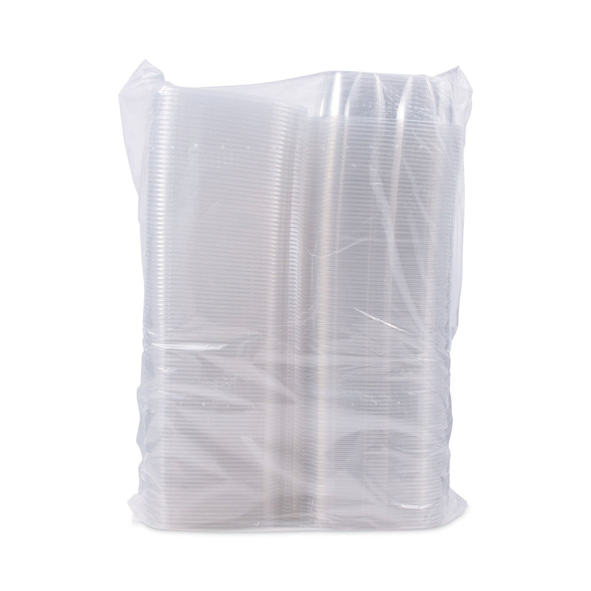 Dart ClearPac SafeSeal Tamper-Resistant/Evident Containers, Flat Lid, 48 oz, 7.8 x 8.1 x 2.5, Clear, Plastic, 100/Bag, 2 Bags/CT