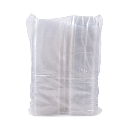 Dart ClearPac SafeSeal Tamper-Resistant/Evident Containers, Flat Lid, 48 oz, 7.8 x 8.1 x 2.5, Clear, Plastic, 100/Bag, 2 Bags/CT