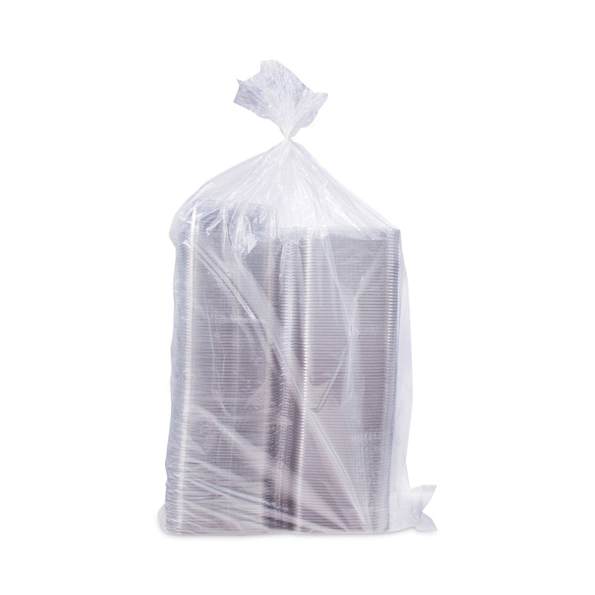Dart ClearPac SafeSeal Tamper-Resistant/Evident Containers, Flat Lid, 35 oz, 7.9 x 8.8 x 1.8, Clear, Plastic, 100/Bag, 2 Bags/CT