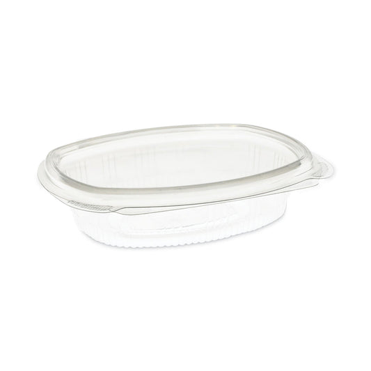 Pactiv Evergreen EarthChoice Recycled PET Hinged Container, 8 oz, 4.92 x 5.87 x 1.32, Clear, Plastic, 200/Carton