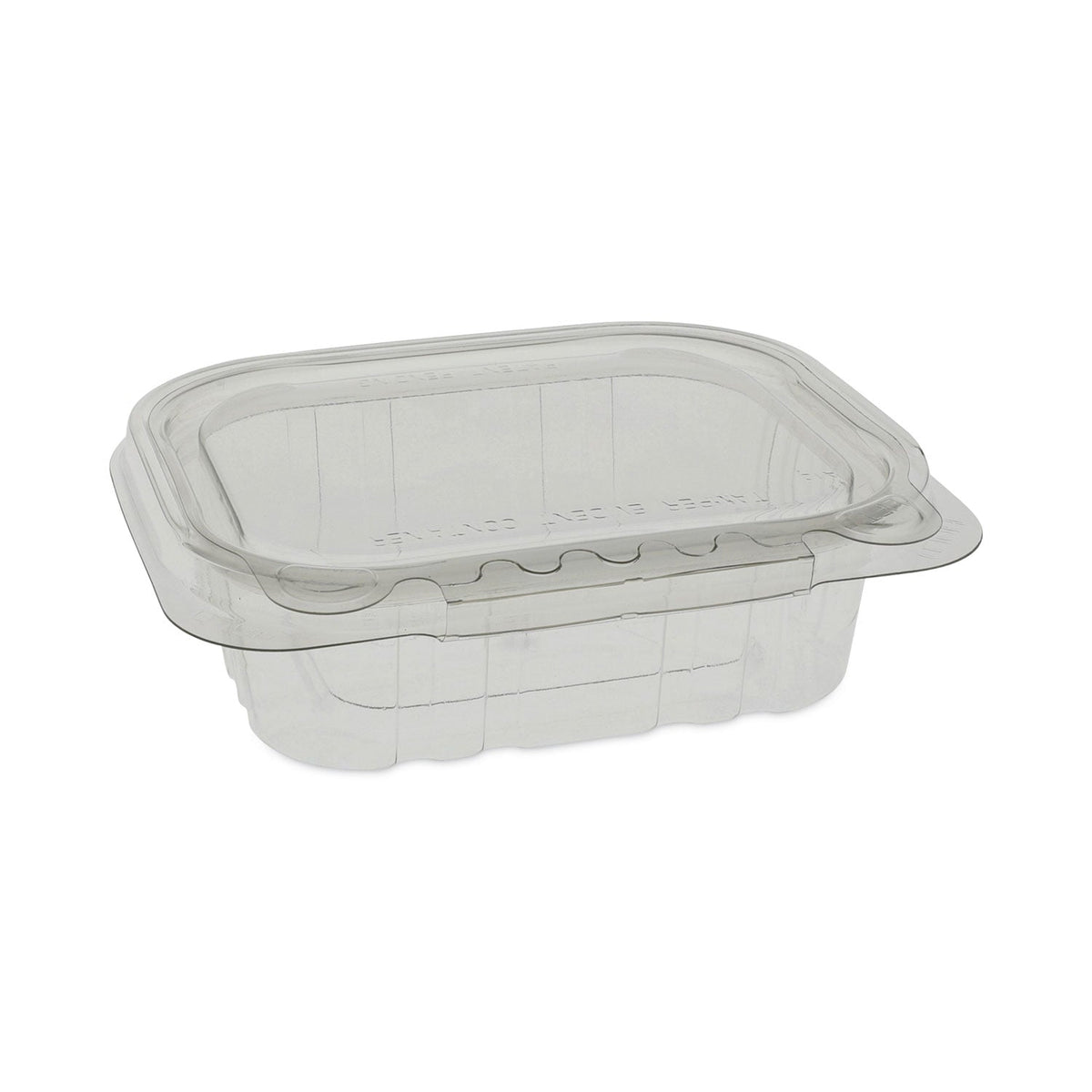 Pactiv Evergreen EarthChoice Tamper Evident Recycled Hinged Lid Deli Container, 8 oz, 5.38 x 4.5 x 1.5, Clear, Plastic, 320/Carton
