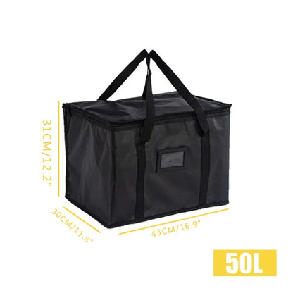 70L Insulated Thermal Cooler Bag Insulation To Keep Cold Large Capacity Portable Lunch Bag Zip Picnic Camping Tin Foil Food Bag