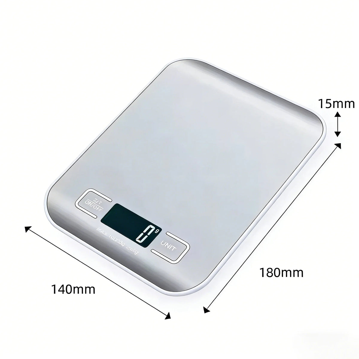 Digital Kitchen Scale 10/5kg-1g LED Display Stainless Steel Panel Electronic Scales for Home Food Snacks Weighing Baking Tools