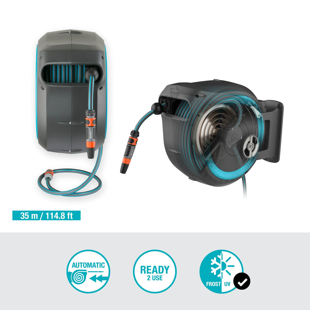 Wall-Mounted Hose Box RollUp XL, 35m