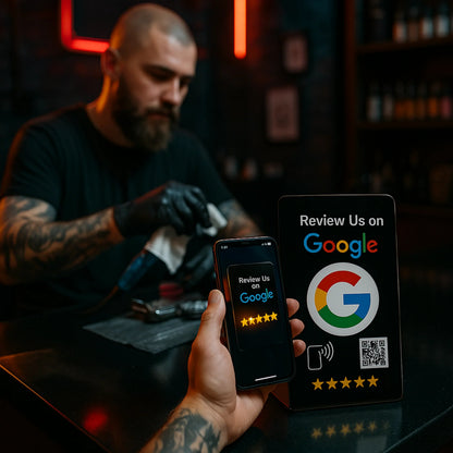 5 NFC Google Review Signs Bundle (5-Pack) -QR Code  One-Tap Displays