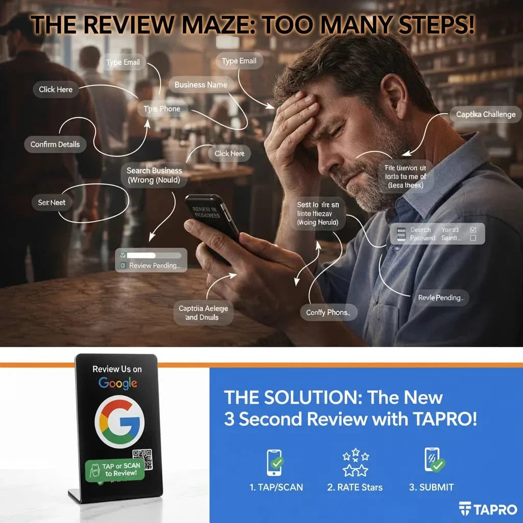 5 NFC Google Review Signs Bundle (5-Pack) -QR Code  One-Tap Displays