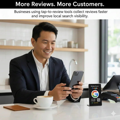 5 NFC Google Review Signs Bundle (5-Pack) -QR Code  One-Tap Displays