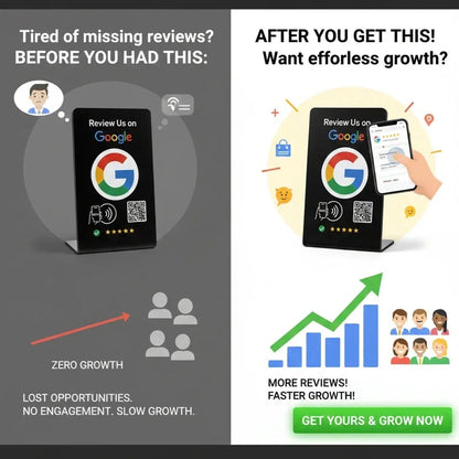 5 NFC Google Review Signs Bundle (5-Pack) -QR Code  One-Tap Displays