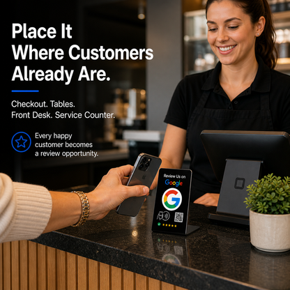 Google Review Stand - NFC & QR Code, Tap To Review System