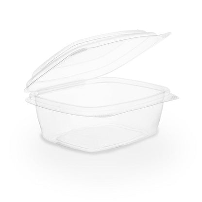 Vegware 8oz PLA Hinged Deli Container, Clear Compostable Cold-Food Container (QTY 300), SKU VHD-08